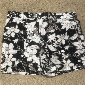 INC International Concepts Black Floral Print Bermuda Shorts